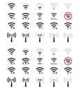 Wireless signs set, wifi icons