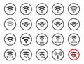 Wireless signs set, wifi icons