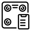 Wireless smart scales icon, outline style