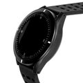 Wireless smart watch in a round matte black case with numbers on the display Royalty Free Stock Photo