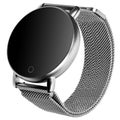 Wireless smart watch in a round matte siver case