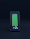 Wireless Smartphone Battery Charging Percentage Indicator Symbol 3D Illustration Royalty Free Stock Photo