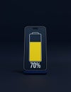 Wireless Smartphone Battery Charging Percentage Indicator Symbol 3D Illustration Royalty Free Stock Photo