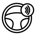 Wireless steering wheel icon outline vector. Car navigation Royalty Free Stock Photo