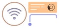 wireless Symbol and Analytics Dashboard Representing Connectivity and Data Analysis Royalty Free Stock Photo