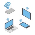 Wireless technologies. The concept of different wireless mobile Royalty Free Stock Photo
