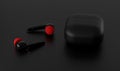 Wireless Technology Bluetooth earbuds with case - 3D Illustration Royalty Free Stock Photo