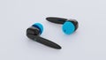 Wireless Technology Bluetooth earbuds on white background - 3D Illustration