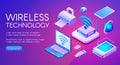 Wireless technology devices vector illustration Royalty Free Stock Photo