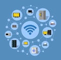 Wireless Technology Round Composition Royalty Free Stock Photo