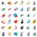 Wireless telecom icons set, isometric style