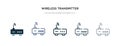 Wireless transmitter icon in different style vector illustration. two colored and black wireless transmitter vector icons designed