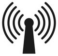 Wireless transmitter icon. Wi-fi internet signal antenna