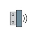 Wireless usb stick filled outline icon