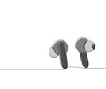 Wireless vacuum headphones, earphones one line color art. Continuous line drawing of music, headphone, headset, portable