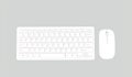 Wireless white mac apple keyboard and mouse Royalty Free Stock Photo