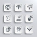 Wireless and Wi-Fi Web Icons Set Royalty Free Stock Photo