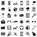 Wireless widget icons set, simple style Royalty Free Stock Photo