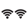 Wireless and wifi icon or wi-fi icon sign for remote internet access, Podcast vector symbol, vector illustration Royalty Free Stock Photo