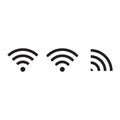 Wireless and wifi icon or wi-fi icon sign for remote internet access, Podcast vector symbol, vector illustration Royalty Free Stock Photo