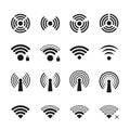 Wireless and wifi vector icons