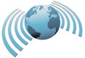 Wireless world wifi Earth broadband symbol Royalty Free Stock Photo