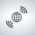 Wireless world wifi Earth broadband symbol of worldwide internet access. Royalty Free Stock Photo