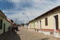 Wires connecting houses in residential area in Trinidad, Cuba