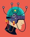 The wires extended beyond the helmet connecting to a complex system designed to control and reprogram the human mind