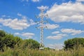 Wires of high voltage, power line support Royalty Free Stock Photo