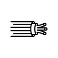 Black line icon for Wires, electric and cable