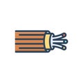 Color illustration icon for Wires, electric and cable