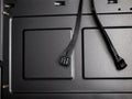 Wires are a plug for connecting a computer case to the motherboard of a desktop computer, a desktop, a power button, a reboot, a f Royalty Free Stock Photo