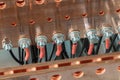 Wiring of electrical wires in copper bars