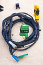Wiring kit from an old car from the 80s Royalty Free Stock Photo