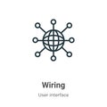 Wiring outline vector icon. Thin line black wiring icon, flat vector simple element illustration from editable user interface Royalty Free Stock Photo