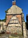 Site of a former medieval cruck truss cottage, 35 St Johns St, Wirksworth. Wirksworth, Matlock, UK. May 20, 2023. Royalty Free Stock Photo