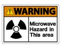 Wirning Microwave Hazard Sign on white background,Vector illustration Royalty Free Stock Photo