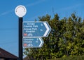 Wirral cycle network sign Upton Wirral February 2021 Royalty Free Stock Photo