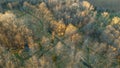 Wisconsin autumn farmland with crossroads trails