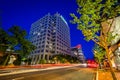 Wisconsin Avenue at night, in downtown Bethesda, Maryland