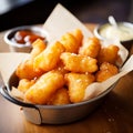 Wisconsin Cheese Curds: Battered Deep-Fried Curds as Appetizer