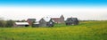 Wisconsin Dairy Farm Panorama, Banner Royalty Free Stock Photo