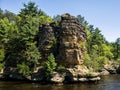 Cliff by the river in Wisconsin Dells Royalty Free Stock Photo