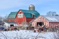 Wisconsin Farm Scene with Quilt Barn Royalty Free Stock Photo