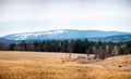 Wisconsin farmland with Granite Peak ski hill in the background in Wausau, Wisconsin