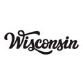 Wisconsin. Hand drawn lettering text