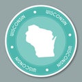 Wisconsin label flat sticker design.