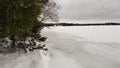 Wisconsin Northwoods Frozen Lake Scene