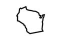 Wisconsin outline map state shape